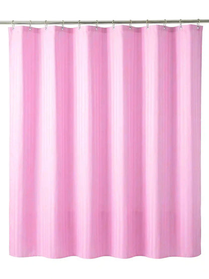Super Living Waterproof Striped Shower Curtain with Hooks | Soft Texture Durable Bathroom Curtain | 180 x 200 CM