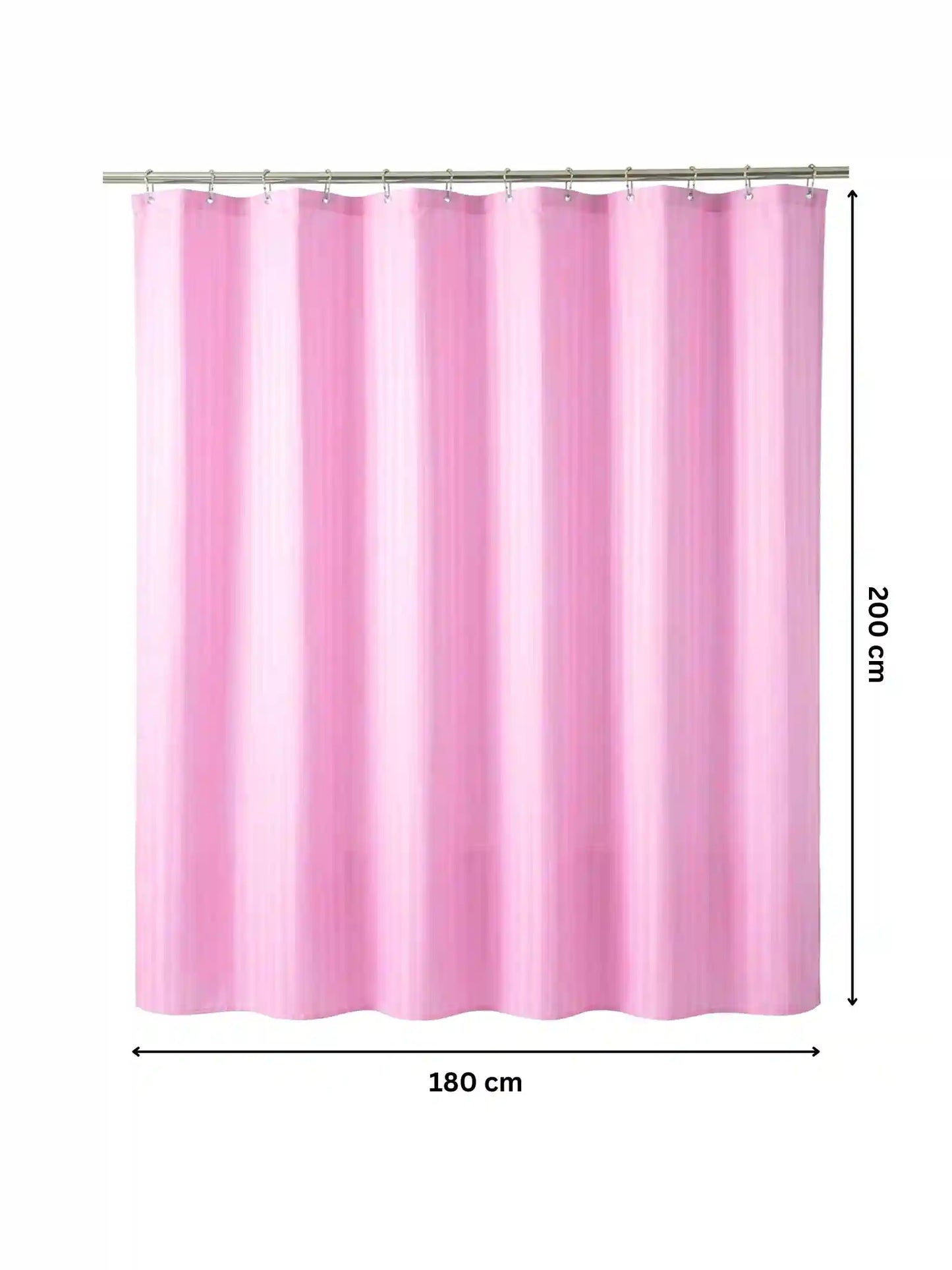 Super Living Waterproof Striped Shower Curtain with Hooks | Soft Texture Durable Bathroom Curtain | 180 x 200 CM