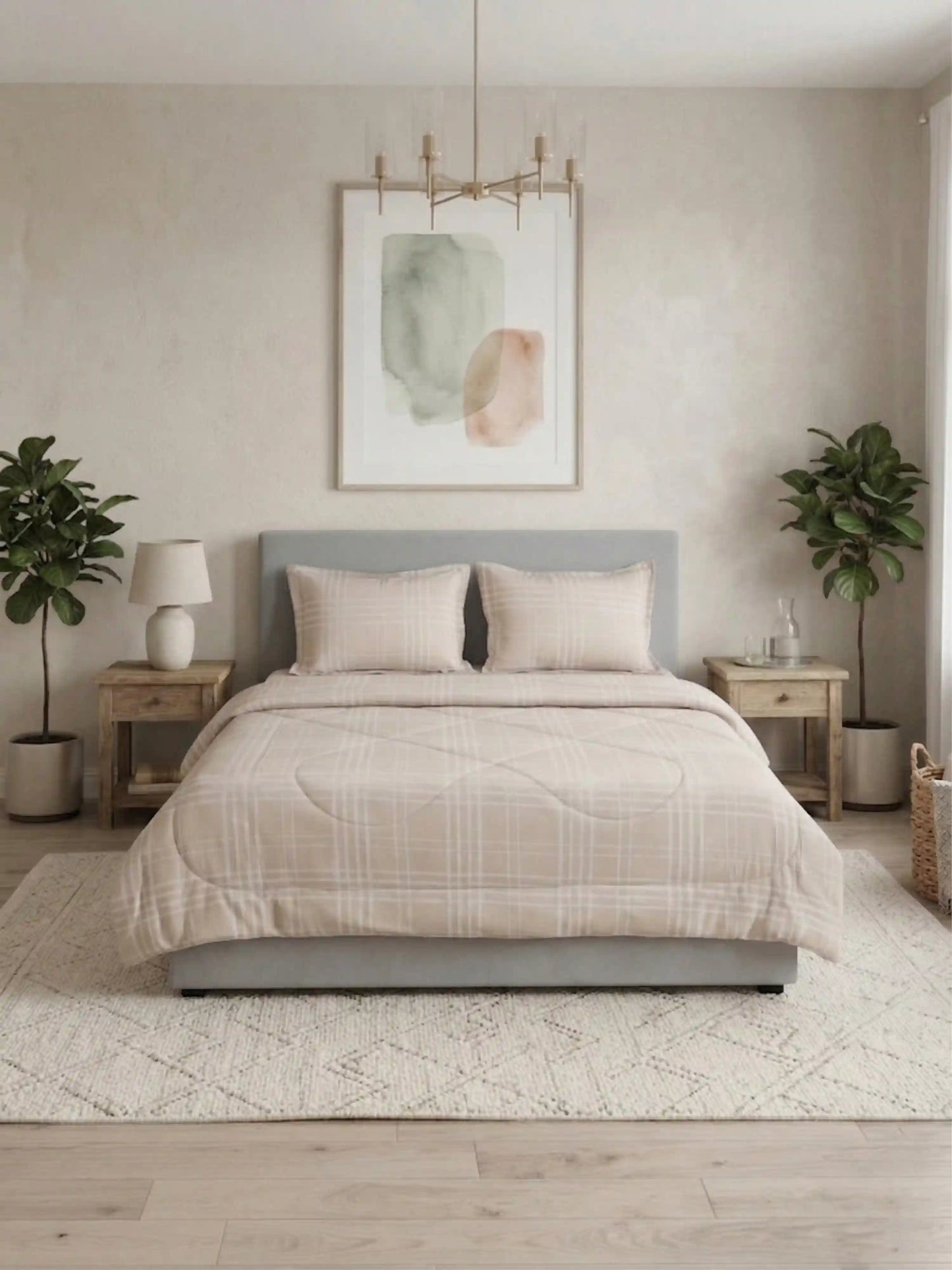 Premium 300 TC Cotton King Size Bedding Set 4 Piece (Bedsheet, Comforter, 2 Pillow Covers)