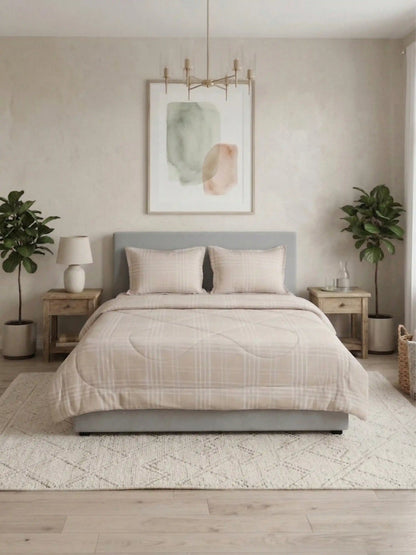 Premium 300 TC Cotton King Size Bedding Set 4 Piece (Bedsheet, Comforter, 2 Pillow Covers)
