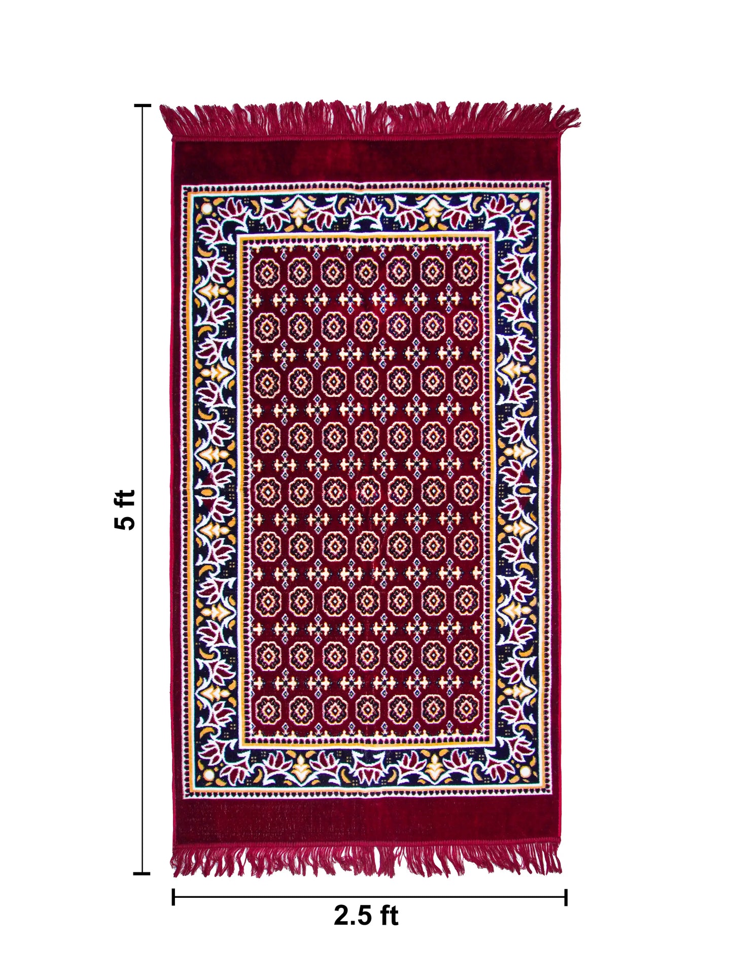 AtoZ Home Decor Machine-Made Velvet Carpet – Traditional Collection (2.5 ft x 5 ft)