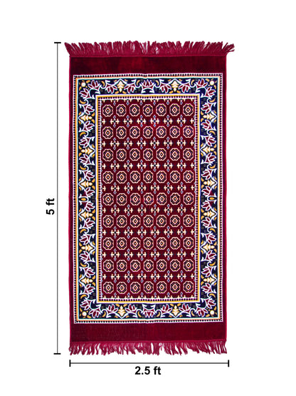 AtoZ Home Decor Machine-Made Velvet Carpet – Traditional Collection (2.5 ft x 5 ft)
