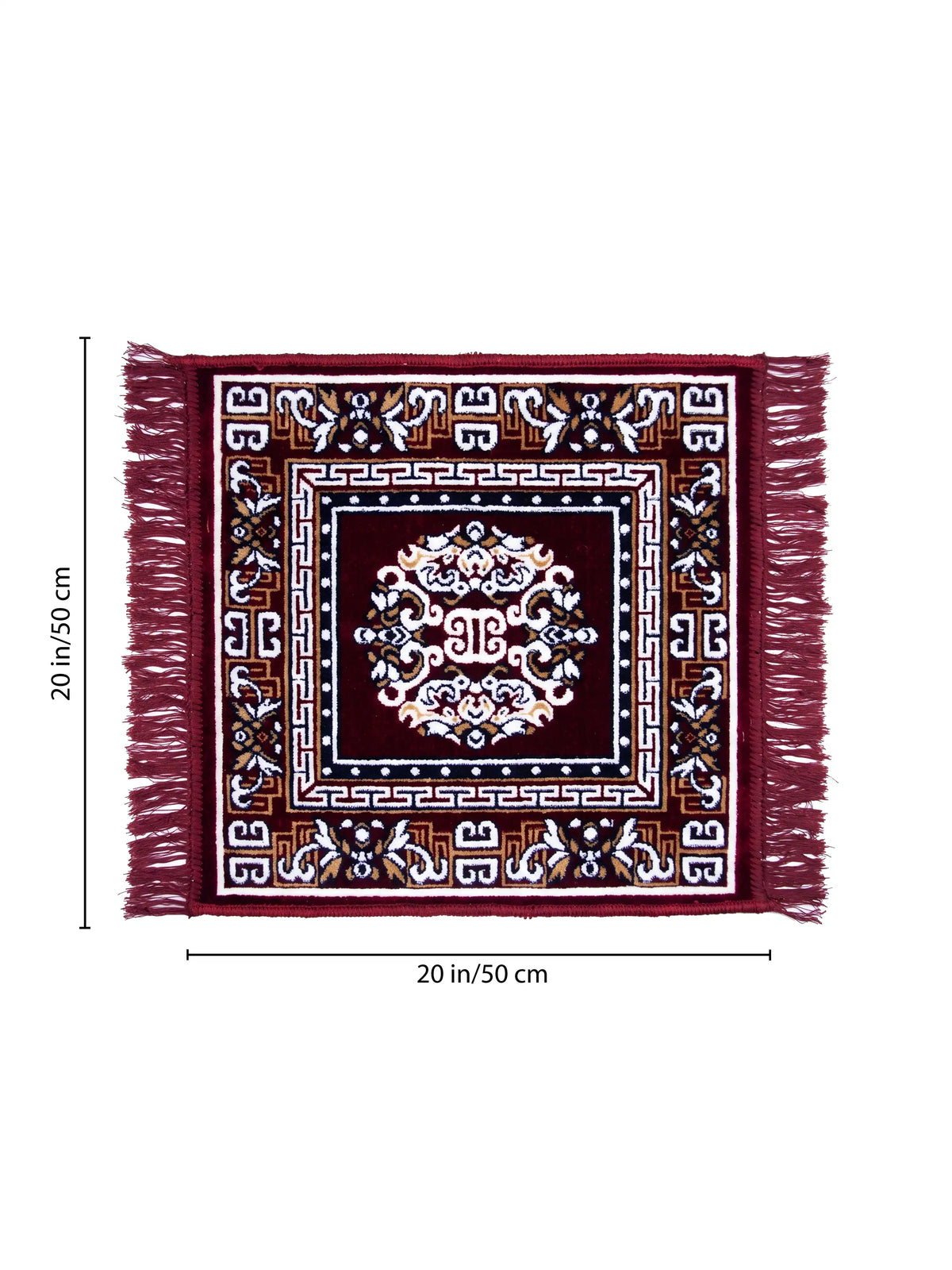Atoz Home Decor Traditional Square Pooja Aasan Mat | 20x20 Inch | Multiple Colors.