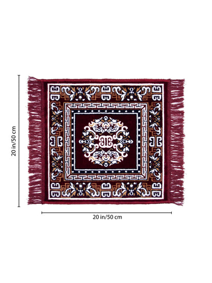 Atoz Home Decor Traditional Square Pooja Aasan Mat | 20x20 Inch | Multiple Colors.