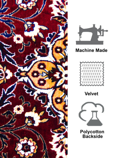 AtoZ Home Decor Machine-Made Velvet Carpet – Traditional Collection (2.5 ft x 5 ft)