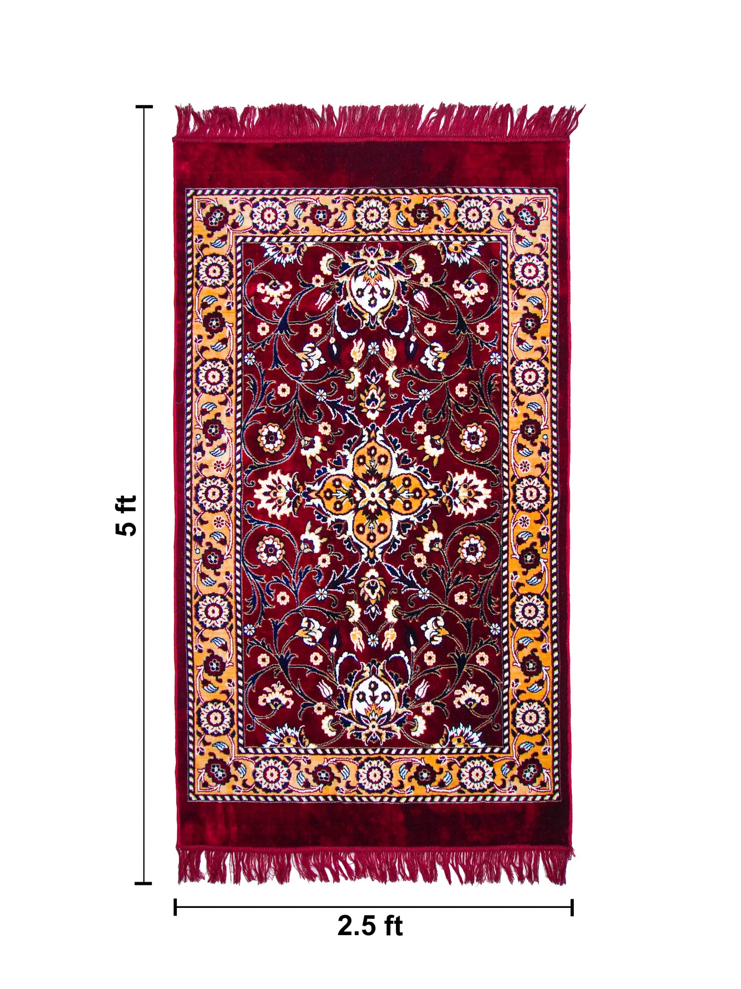 AtoZ Home Decor Machine-Made Velvet Carpet – Traditional Collection (2.5 ft x 5 ft)
