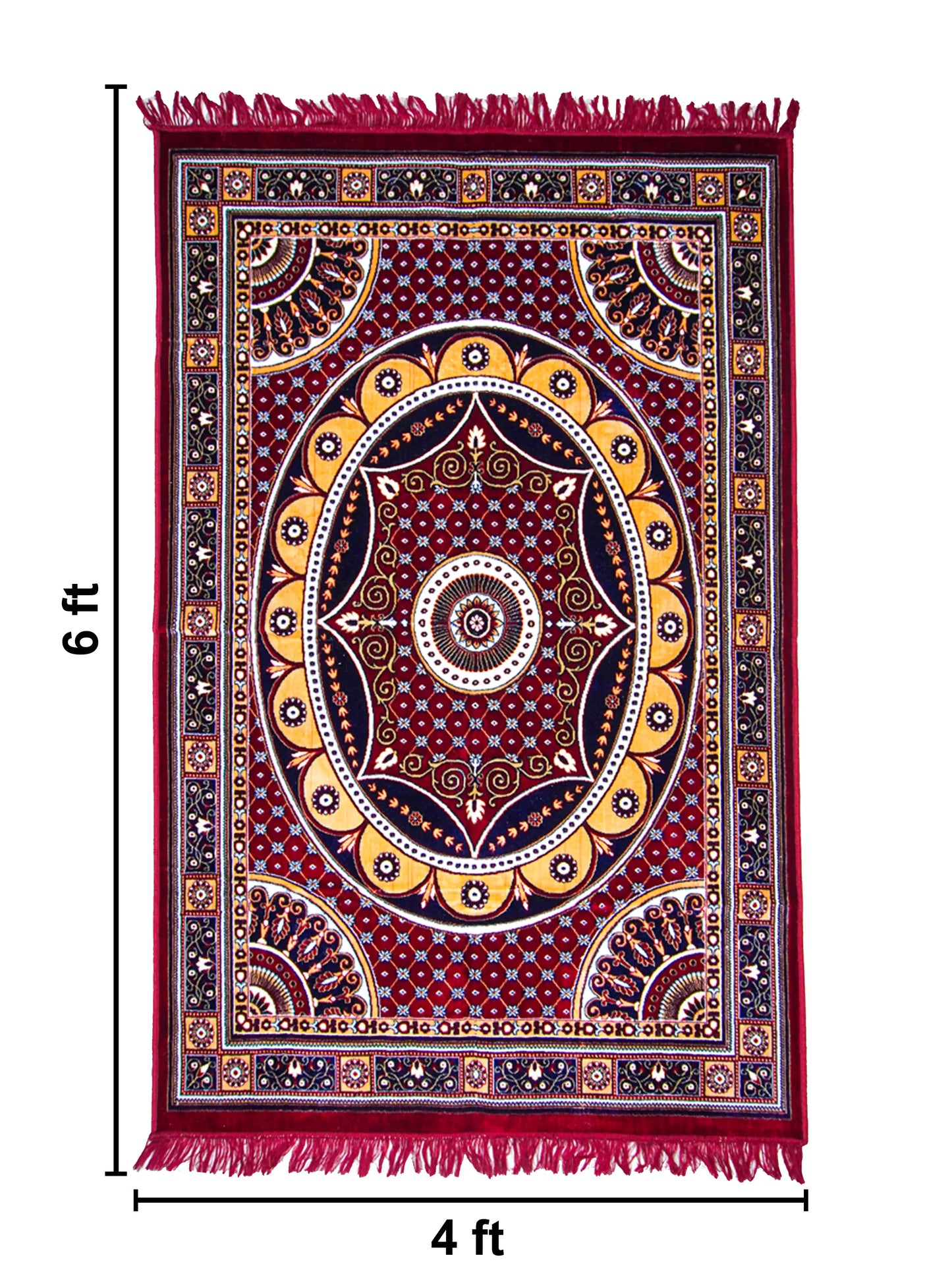 AtoZ Home Decor Machine-Made Velvet Carpet – Traditional Collection (4 ft x 6 ft)