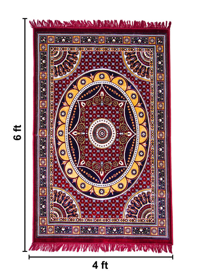 AtoZ Home Decor Machine-Made Velvet Carpet – Traditional Collection (4 ft x 6 ft)
