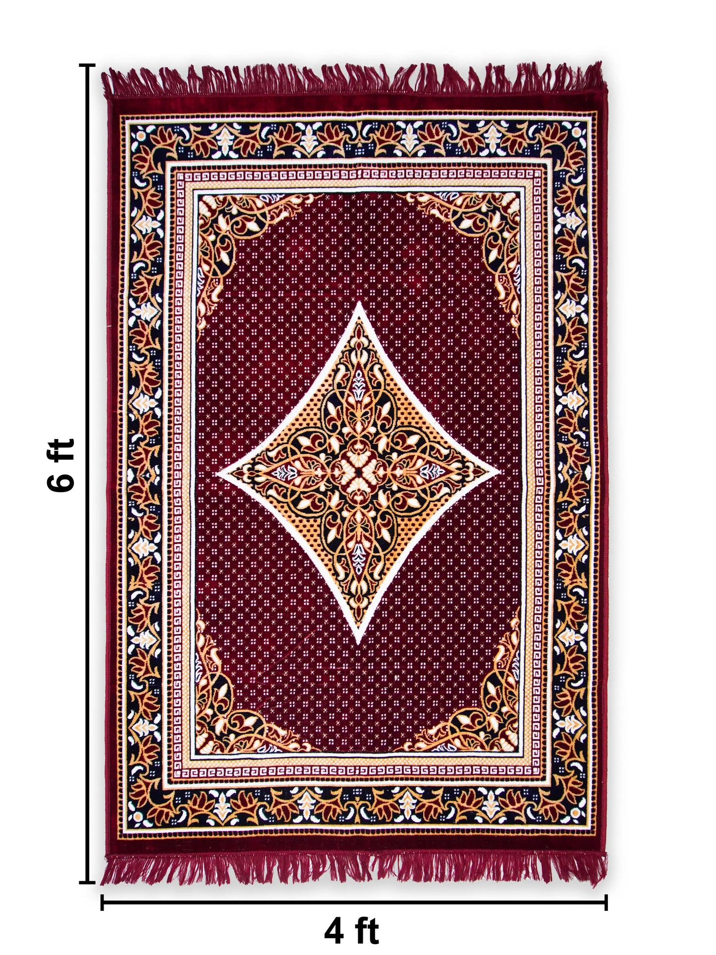 AtoZ Home Decor Machine-Made Velvet Carpet – Traditional Collection (4 ft x 6 ft)
