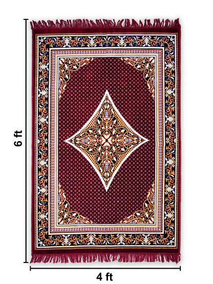 AtoZ Home Decor Machine-Made Velvet Carpet – Traditional Collection (4 ft x 6 ft)