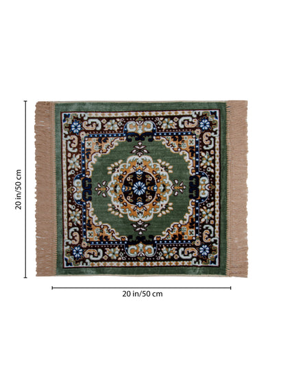 Atoz Home Decor Traditional Square Pooja Aasan Mat | 20x20 Inch | Multiple Colors.
