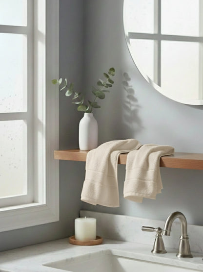 Himeya Classic 100% Cotton Hand Towels | Ultra Soft Set of 2