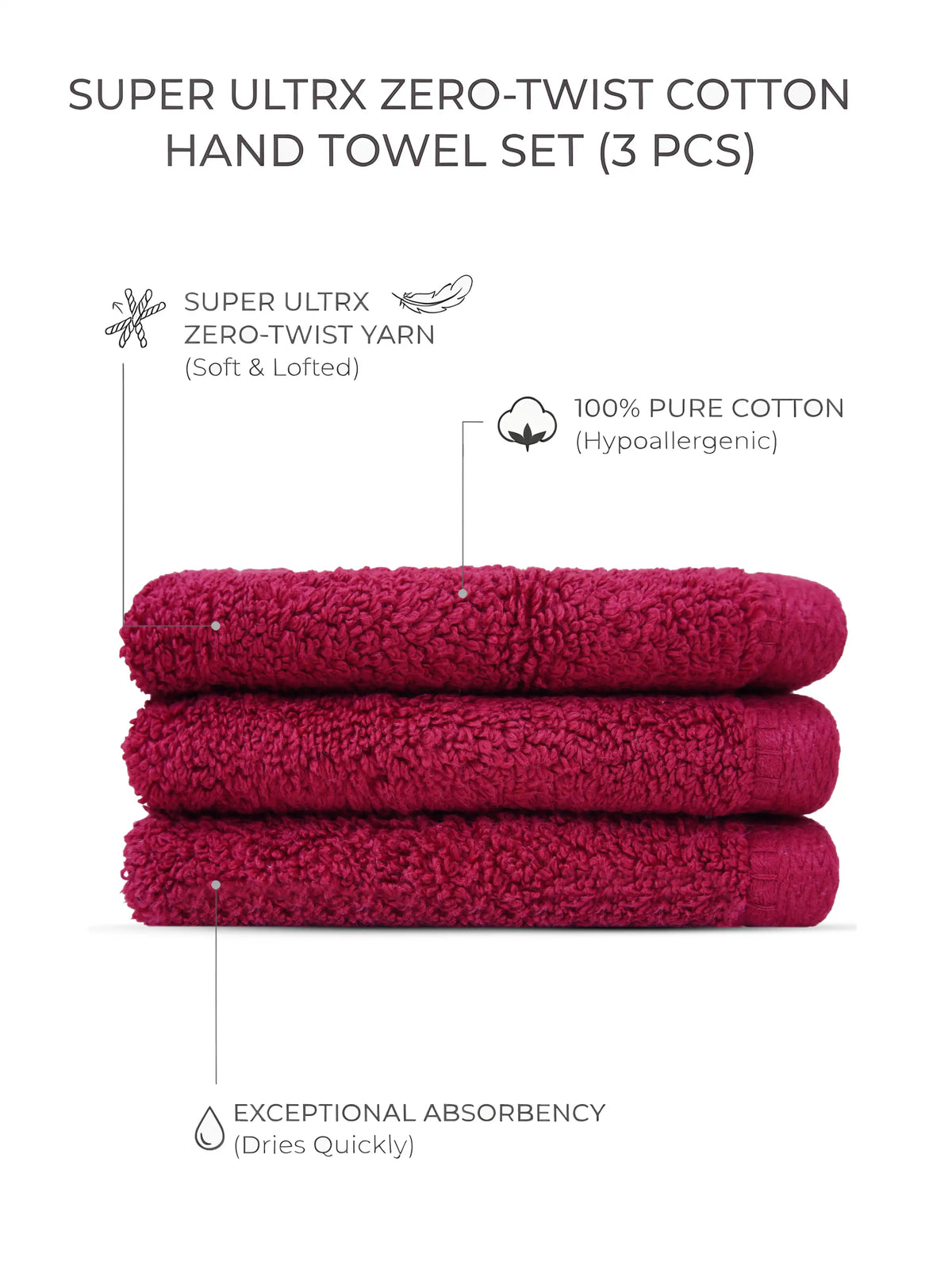 Atoz Home Decor Super Ultrx Zero-Twist Cotton Face Towel Set