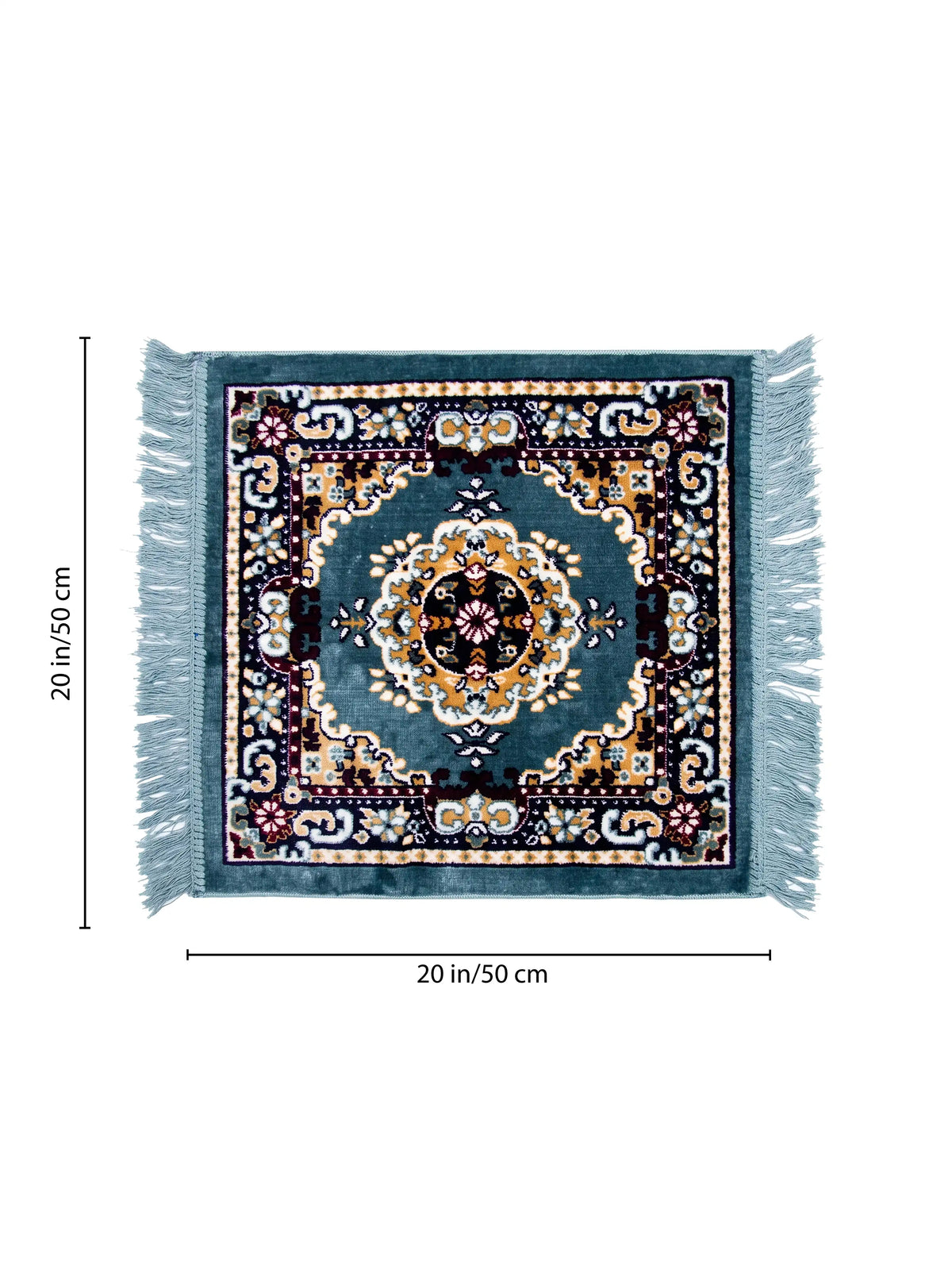 Atoz Home Decor Traditional Square Pooja Aasan Mat | 20x20 Inch | Multiple Colors.