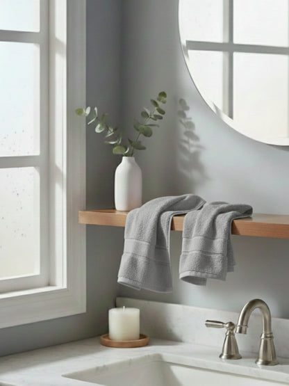 Himeya Classic 100% Cotton Hand Towels | Ultra Soft Set of 2