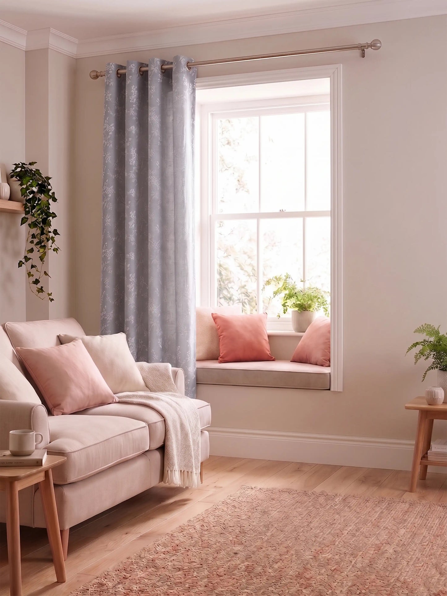 AtoZ Home Decor Floral Window & Door Curtains (Multiple Sizes & Colors)