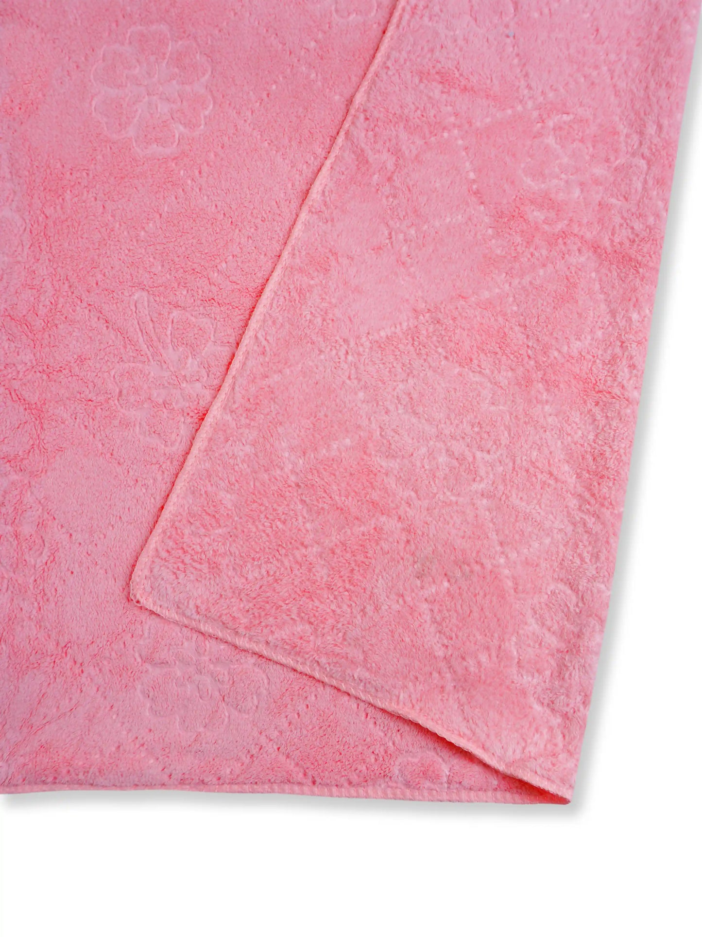 Plush Comfort, Floral Embossed Terry Weave Bath Towel with Quick-Dry Performance – 100% Cotton
