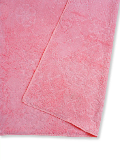 Plush Comfort, Floral Embossed Terry Weave Bath Towel with Quick-Dry Performance – 100% Cotton
