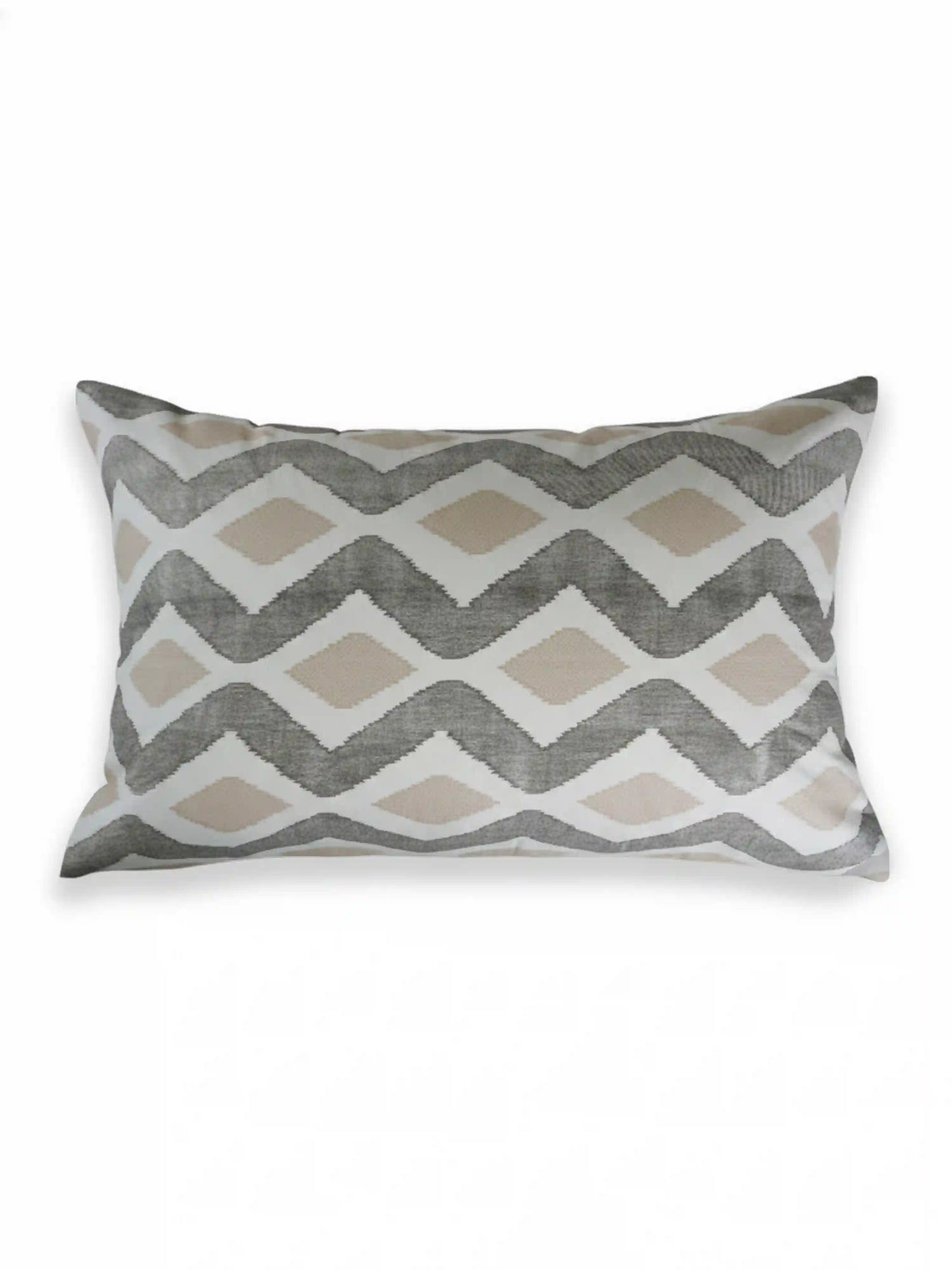 Soft Feel Grey-Beige Geometric Cotton King Bedsheet Set