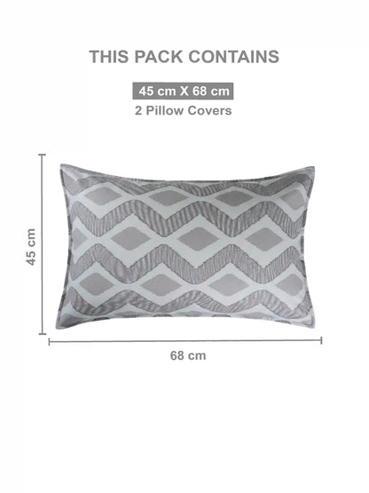 Soft Feel Taupe-Grey Geometric Cotton King Bedsheet Set