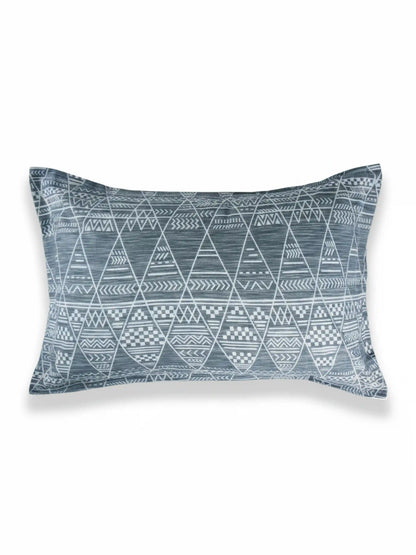 Soft Feel Geometric Dove Grey Cotton King Bedsheet