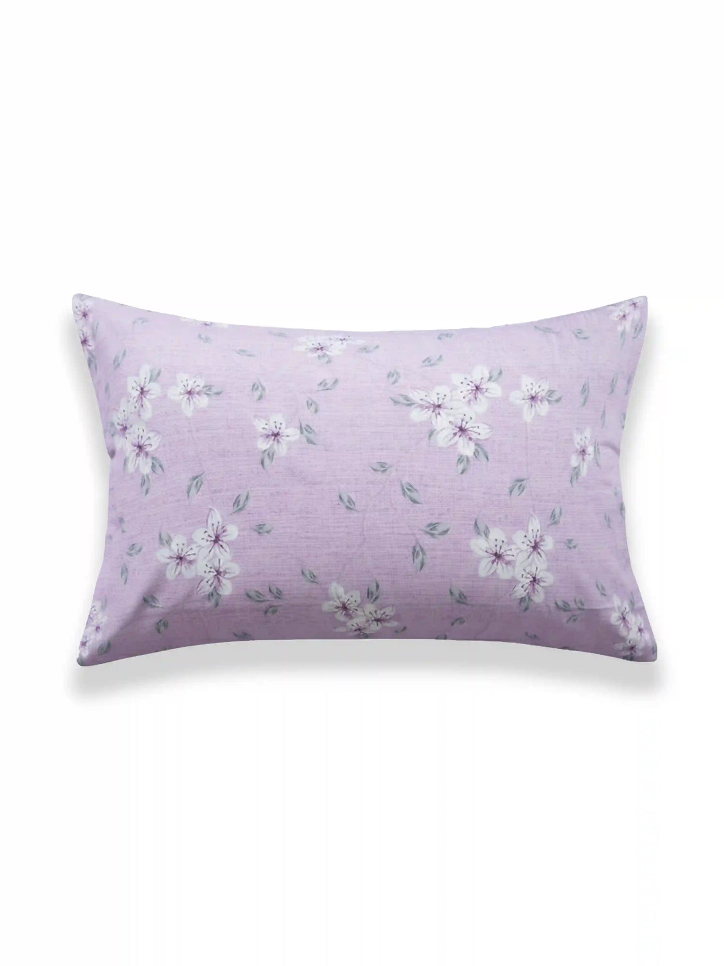 Soft Feel Light-Lavender Floral Cotton King Bedsheet Set