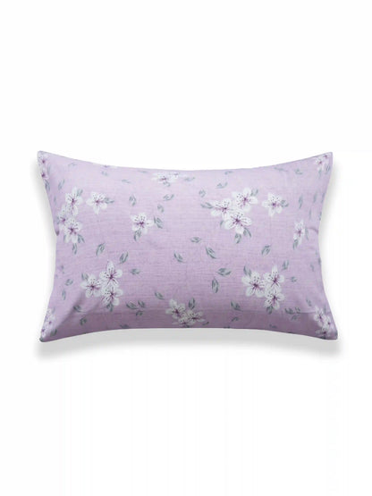 Soft Feel Light-Lavender Floral Cotton King Bedsheet Set