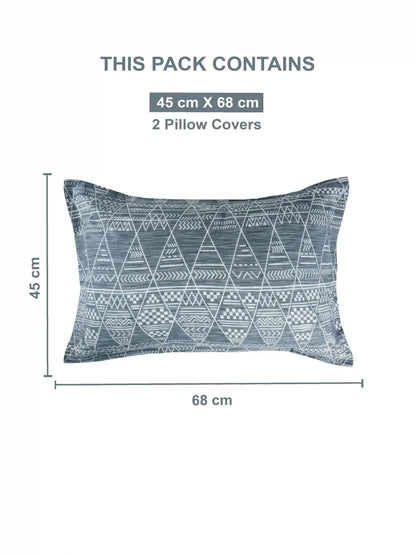 Soft Feel Geometric Dove Grey Cotton King Bedsheet