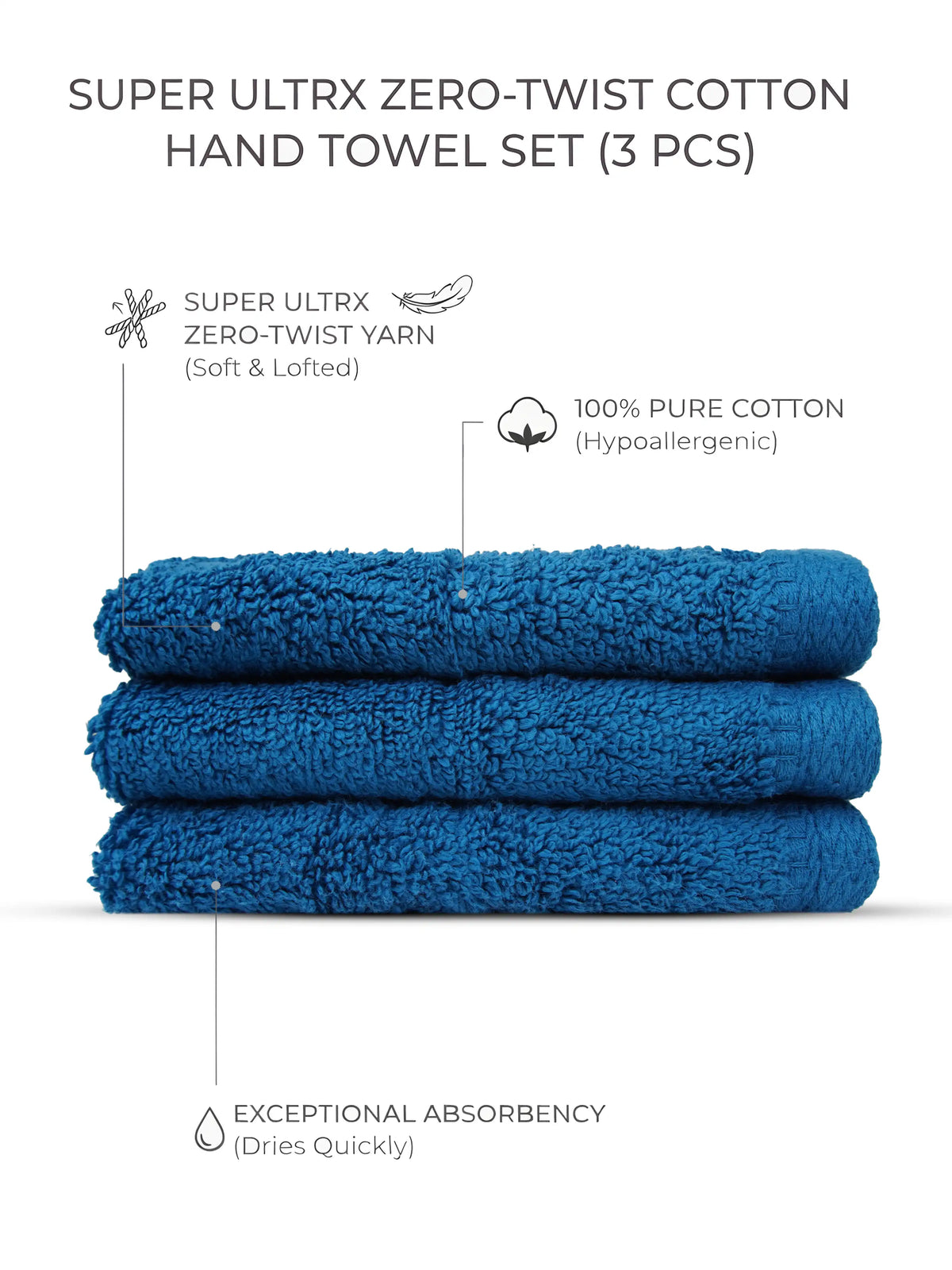 Atoz Home Decor Super Ultrx Zero-Twist Cotton Face Towel Set