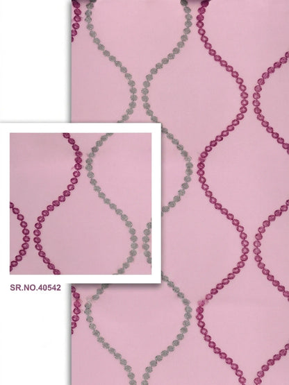 Evabella Embroidered Ogee Trellis Sheer Grommet Curtains | 100% Polyester