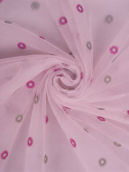 Evabella Elegant Circular Embroidery Sheer Grommet Curtains | 6 colors and 3 lengths