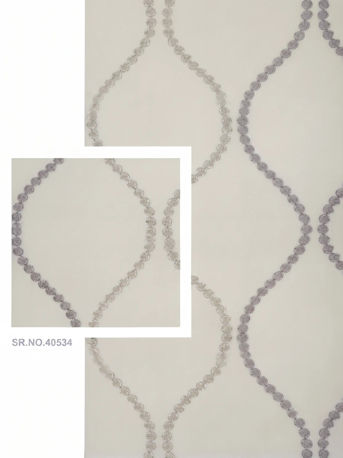 Evabella Embroidered Ogee Trellis Sheer Grommet Curtains | 100% Polyester
