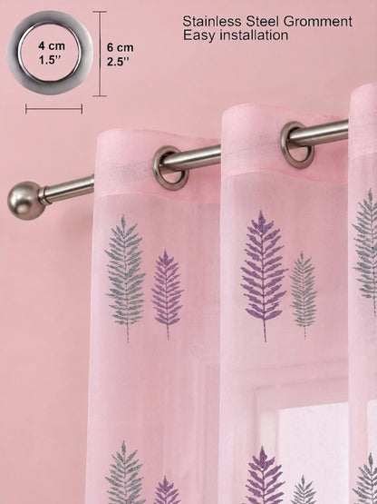 Evabella Embroidered Leaf Sheer Curtains | Light Filtering Window Decor