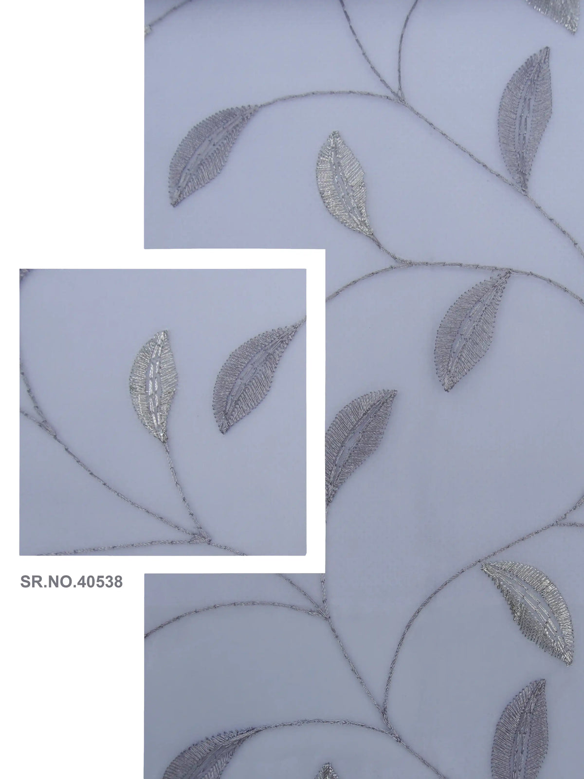 Evabella Embroidered Leaf Vine Sheer Grommet Curtains | 100% Polyester