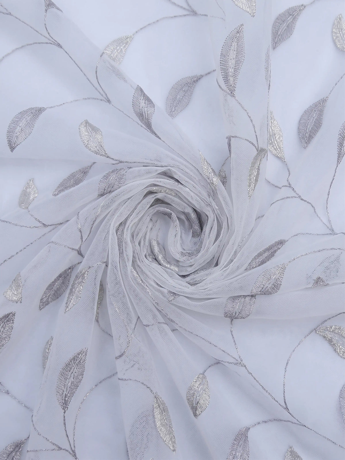 Evabella Embroidered Leaf Vine Sheer Grommet Curtains | 100% Polyester