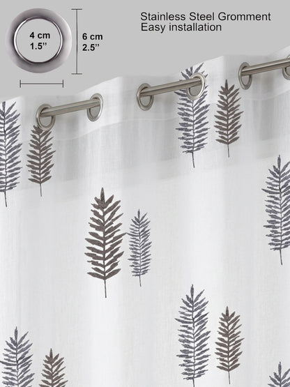 Evabella Embroidered Leaf Sheer Curtains | Light Filtering Window Decor