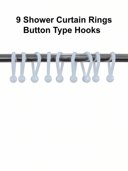 Atoz Home Decor Clear PVC Shower Curtain with 9 Hooks | 84x54 Inch