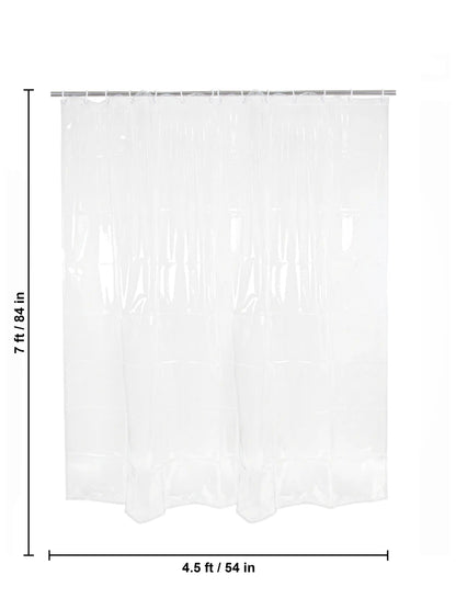 Atoz Home Decor Clear PVC Shower Curtain with 9 Hooks | 84x54 Inch