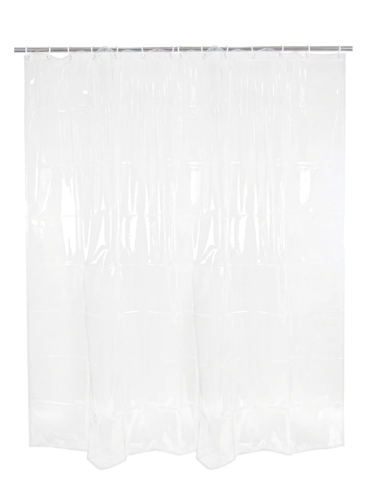 Atoz Home Decor Clear PVC Shower Curtain with 9 Hooks | 84x54 Inch