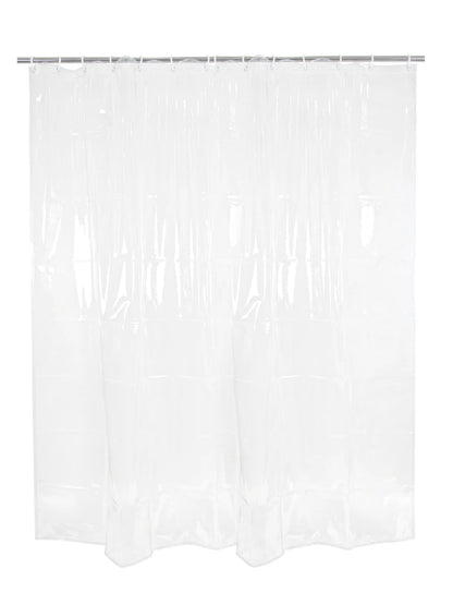Atoz Home Decor Clear PVC Shower Curtain with 9 Hooks | 84x54 Inch