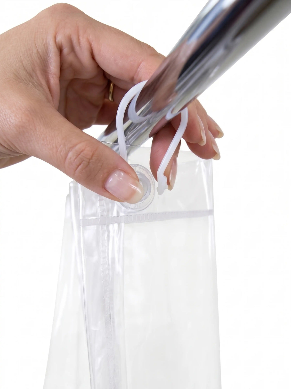 Atoz Home Decor Clear PVC Shower Curtain with 9 Hooks | 84x54 Inch