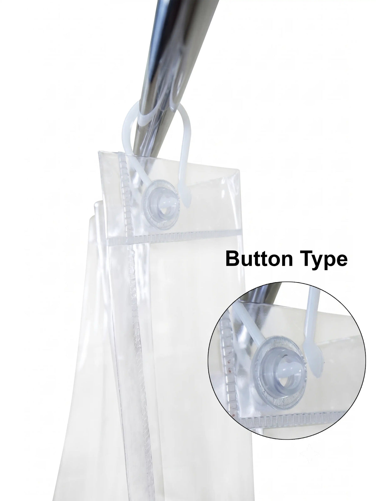 Atoz Home Decor Clear PVC Shower Curtain with 9 Hooks | 84x54 Inch