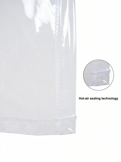 Atoz Home Decor Clear PVC Shower Curtain with 9 Hooks | 84x54 Inch