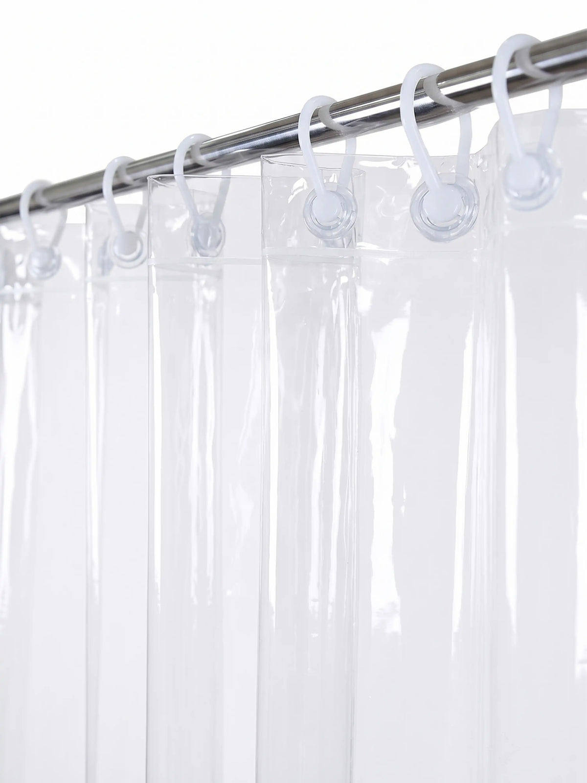 Atoz Home Decor Clear PVC Shower Curtain with 9 Hooks | 84x54 Inch