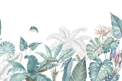 AtoZ Home Decor Tropicana Greeny Leaves Serene Leaves Wall Mural Wallpaper - Custom & Standard Sizes