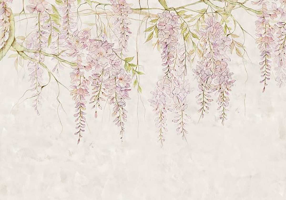 AtoZ Home Decor Tropical Wisteria Floral Wall Mural Wallpaper - Custom & Standard Sizes