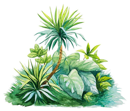 AtoZ Home Decor Tropical Foliage Wall Mural Wallpaper - Custom & Standard Sizes