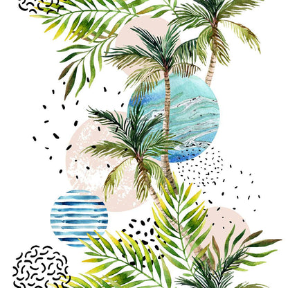 AtoZ Home Decor Abstract Layered Tropical Palm Trees Wall Mural Wallpaper - Custom & Standard Sizes