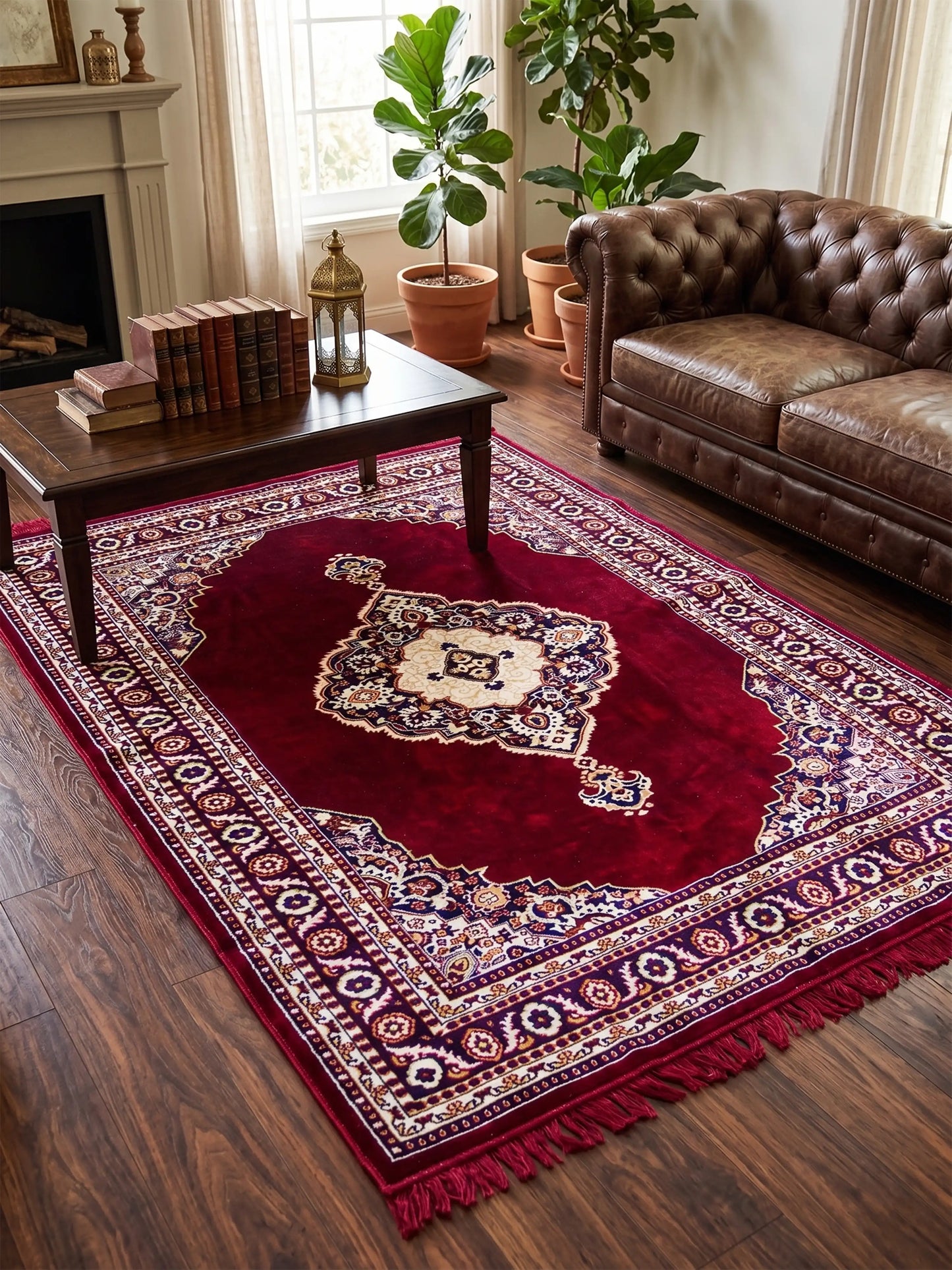AtoZ Home Decor Velvet Carpet – Traditional Collection (5 ft x 7 ft)