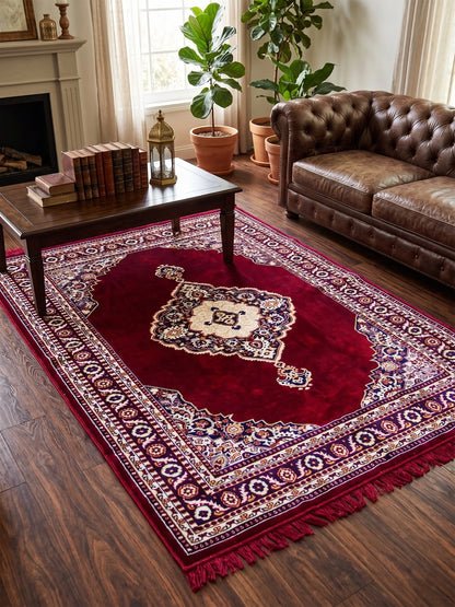 AtoZ Home Decor Velvet Carpet – Traditional Collection (5 ft x 7 ft)